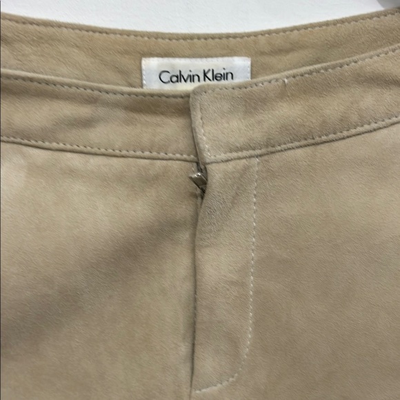 Rare vintage Calvin Klein Tan Suede Pants - Picture 2 of 3